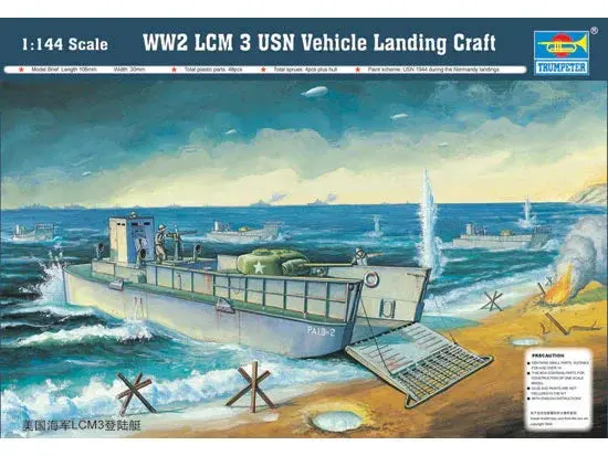 1/144 Trumpeter Wwii Lcm 3 Usn Vehicle Landing Craft - 00102 1