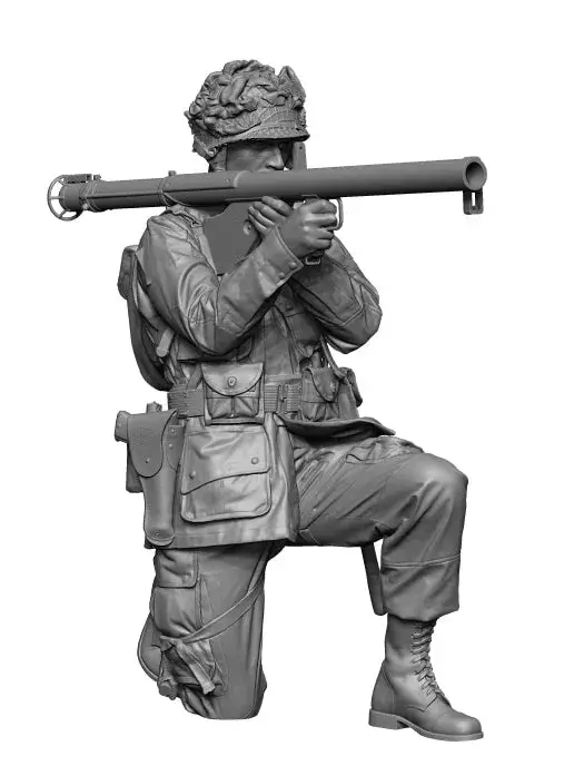 1/16 H3 Model Wwii Us Para Bazooka Gunner 16077 1