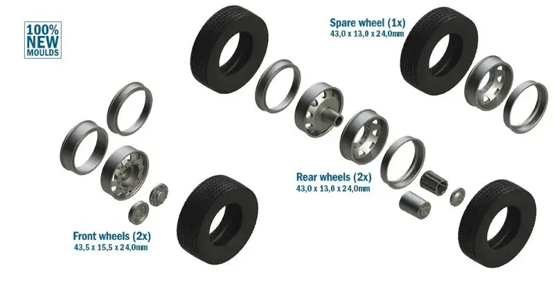 1/24 Italeri European Tractors Tyres And Rims 3909 1
