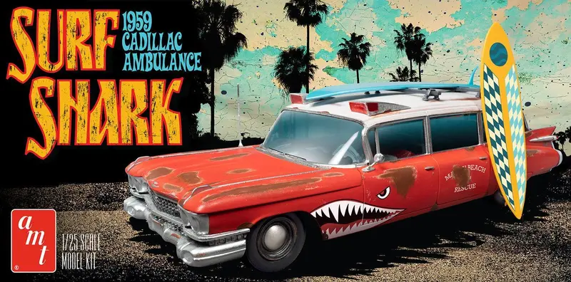1/25 Amt Surf Shark 1959 Cadillac Ambulance 1242 1