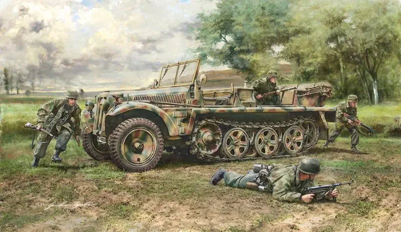 1/35 Italeri Sd.Kfz. 10 Demag D7 With German Paratroops 6561 1