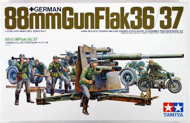 1/35 Tamiya German 88Mm Gun Flak 36/37 Kit 35017 1