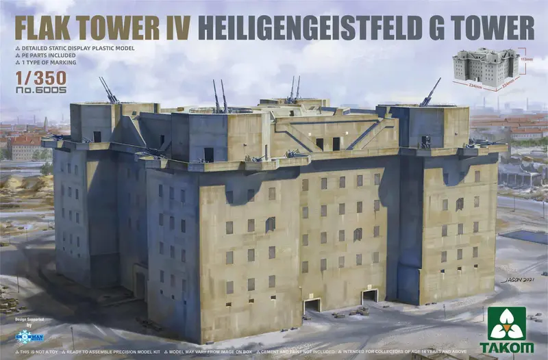 1/350 Takom Flak Tower Iv Heiligengeistfeld G Tower 1