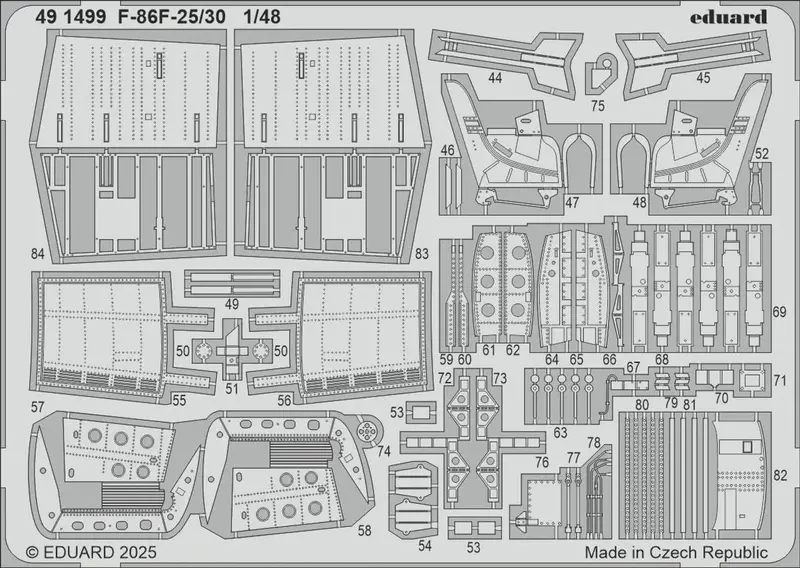 1/48 Eduard F-86F-25/30 Photo Etch For Airfix 1