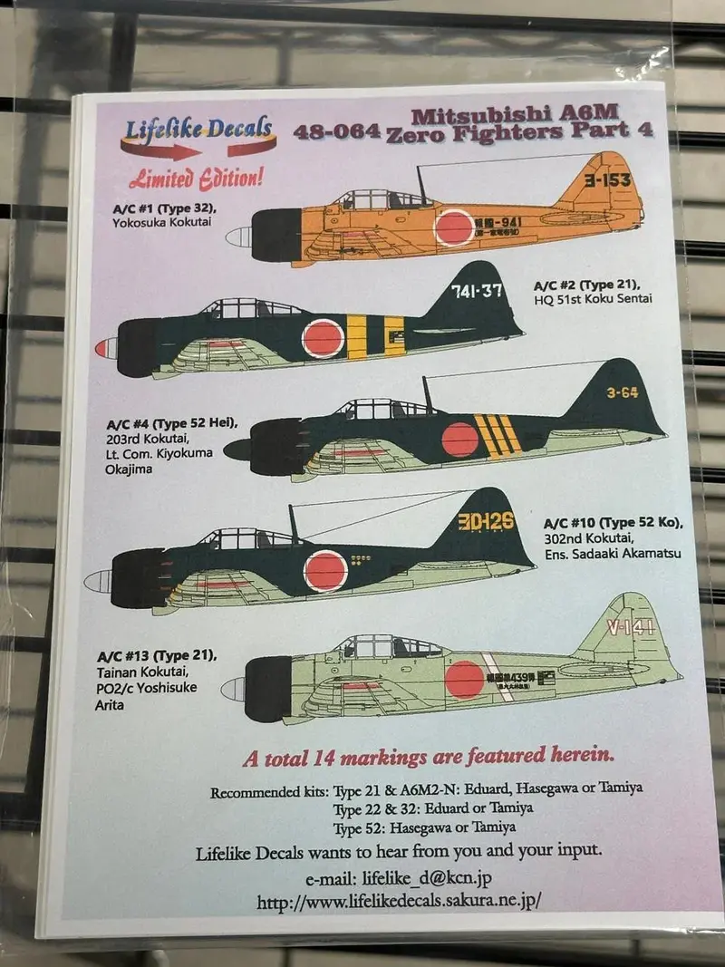 1/48 Lifelike Decals Zero P-4 1
