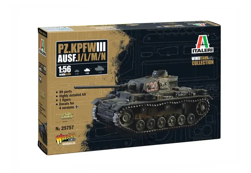 1/56 Italeri Pz. Kpfw. Iii Ausf. J/L/M/N 25757 1