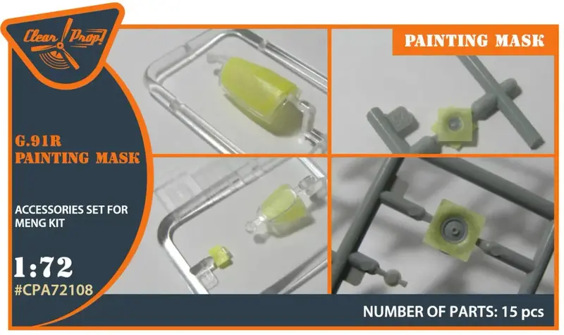 1/72 Clear Prop G.91R Painting Mask On "Yellow Kabuki Paper" For Meng Kits 1