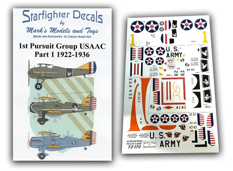1/72 Starfighter Decals - 1St Pursuit Group Usaac Part 1 1922-1936 1