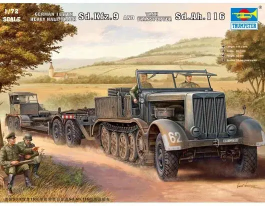 1/72 Trumpeter German Sd.Kfz.9 (18T) Half-Track & Sd.Ah.116 Trailer - 07275 1
