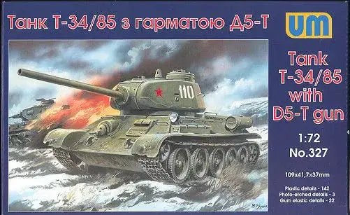 1/72 Uni Model Tank T-34/85 With D5-T Gun 327 1