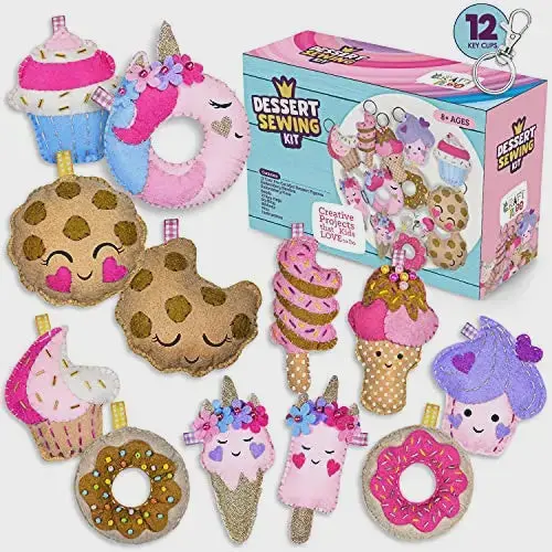 12 Pre-Cut Mini Treats Dessert Fun Kids Sewing Kit For Kids 1