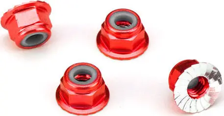 1747A	 Nuts 4Mm Flanged Lock Red 1