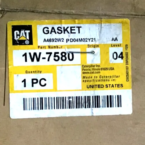 1W-7580, 1W7580 Caterpillar Oem Gasket 14.25" Id  12-Hole Bolt Circle 16.14" Od 1