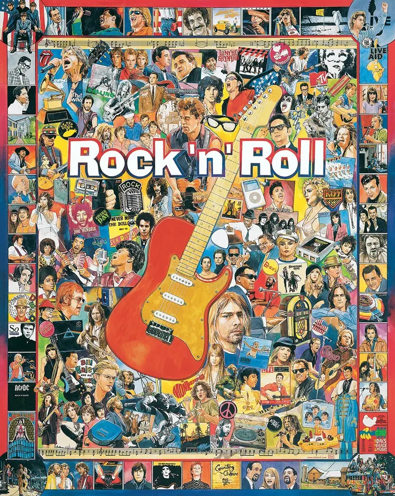 409 Rock 'N' Roll Artists From Last 50 Years Collage Puzzle (1000Pc) 1