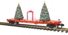 70-76067 G Gauge Railking One Gauge Flat Car W/Lighted Christmas Trees 1