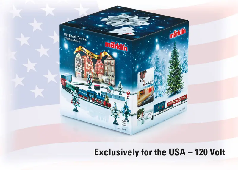 81846  Christmas Starter Set. Exclusively For The Usa 120 Volts. Steam Freight Train With An Oval Of Track Model Train 1