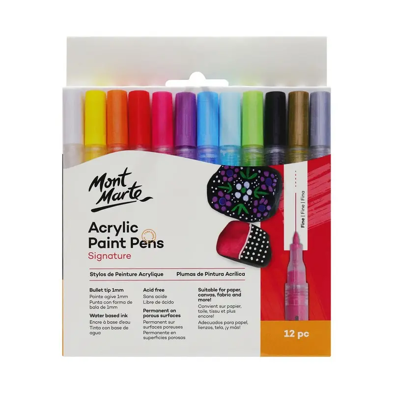 Acrylic Paint Pens Signature Fine Tip 1Mm (0.039In) 12Pc 1