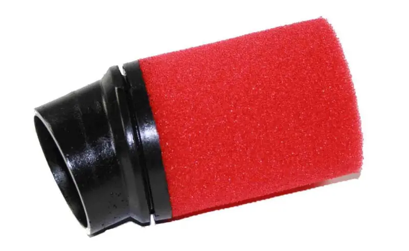 Air Filter With Rubber Boot - Angled Red 1