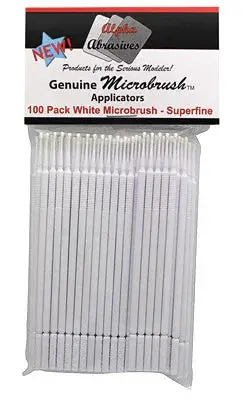 Alpha Abrasives Micro Brushes - White - Superfine (100 Pack) 1353 1