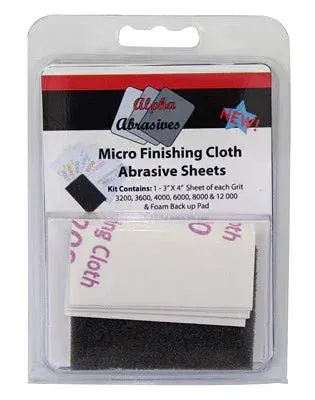 Alpha Abrasives Micro Finishing Cloth Abrasive Sheets 3200-12000 (6 Grits) 2050 1
