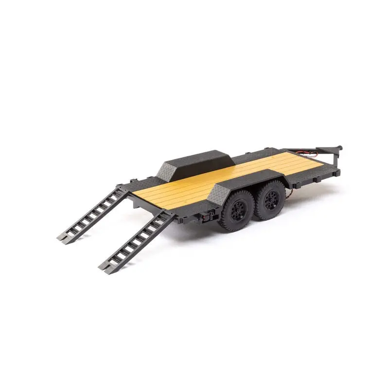 Axi00009	 Scx24 Flat Bed Vehicle Trailer With Led Taillights:1/24Th 1