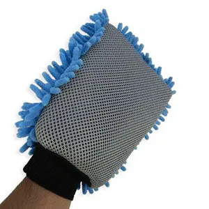 Chenille Microfiber Wash Mitt - With Scrubber 1
