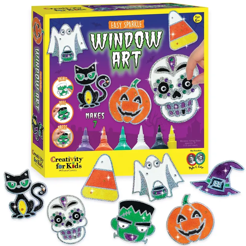 Halloween Easy Sparkle Window Art Craft Kit For Kids 1