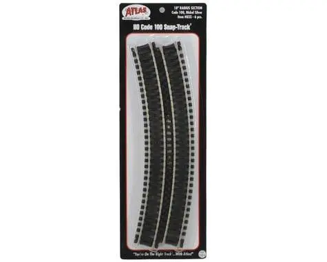 Ho Atlas Code 100 18" Radius Track (6) 833 1