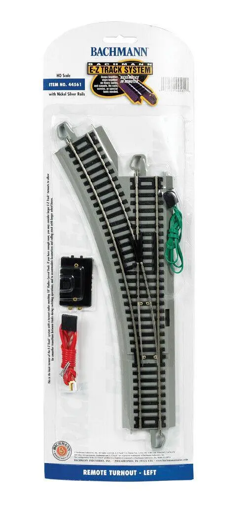 Ho Bachmann E-Z Track Remote Turnout- Left 44461 1
