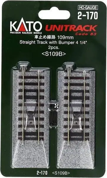 Ho Kato Unitrack 109Mm (4 1/4") Bumper Track [2 Pcs] 1