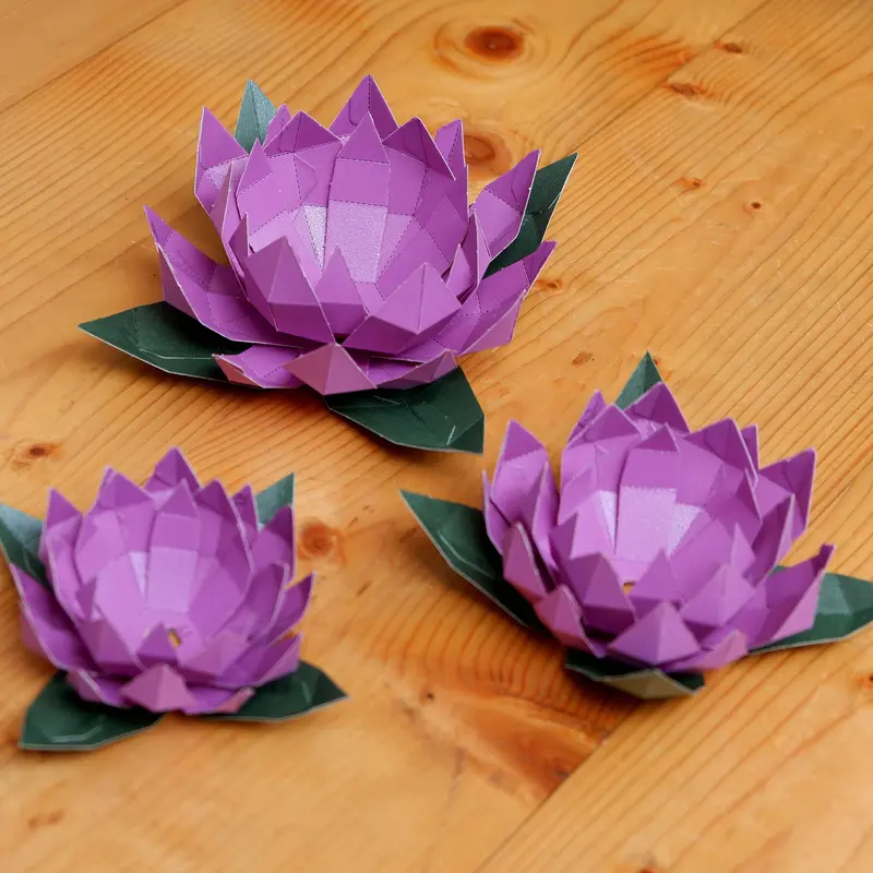 Lotus Papercraft Flower Origami Model 1