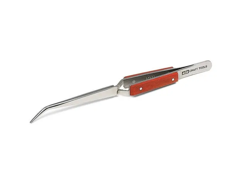 Tamiya Hg Angled Tweezers Reverse Action 74102 1