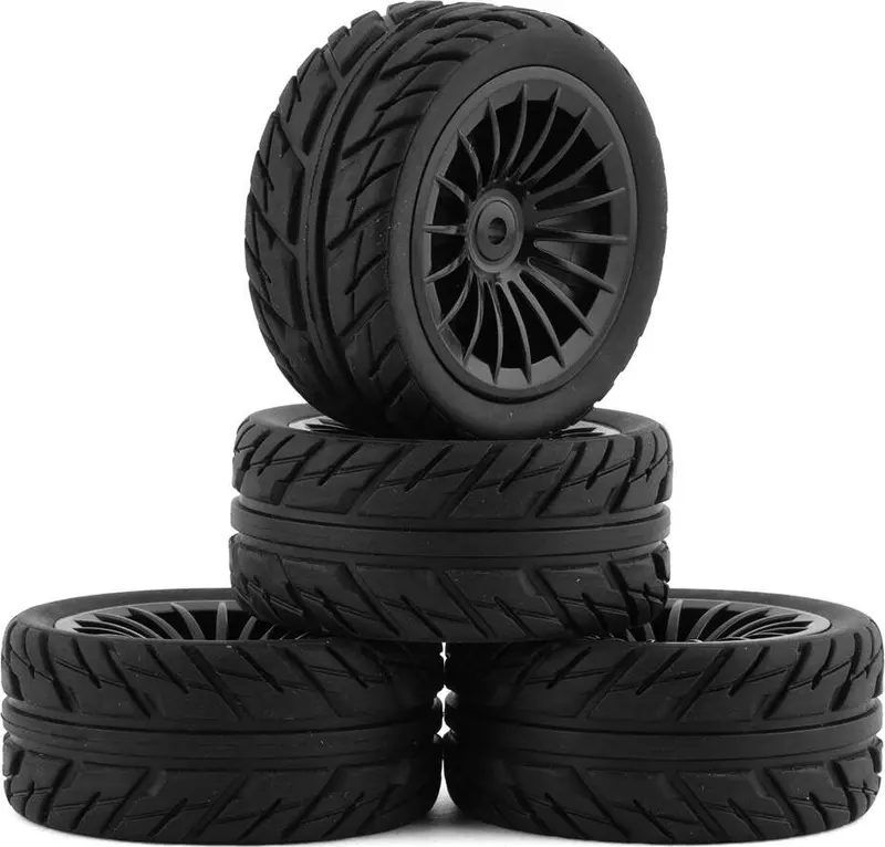 Udi1604-005#A  1/16 Pre-Mounted Drift Tires (4) 1