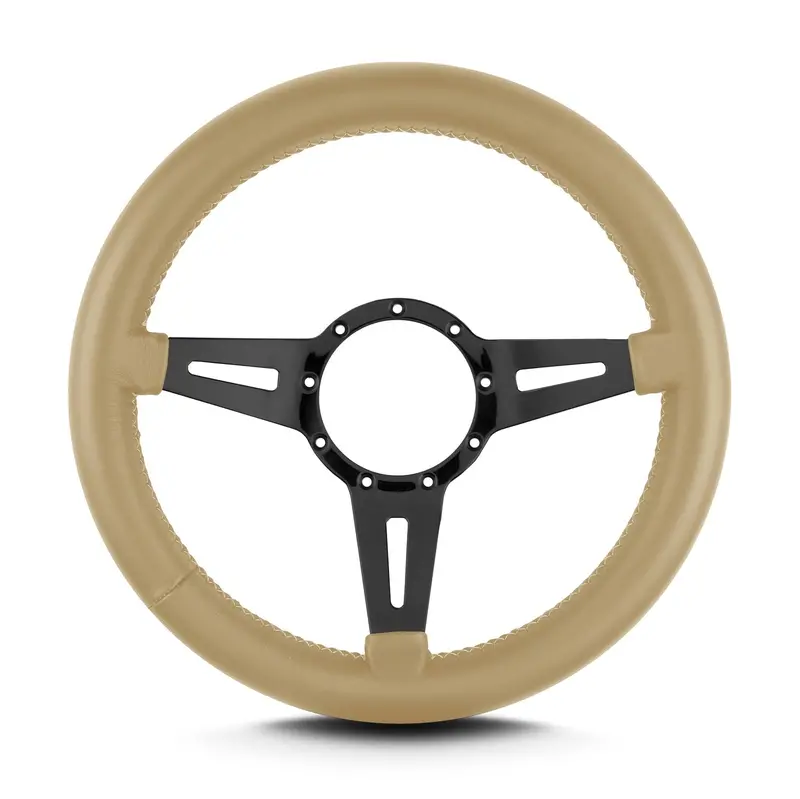 Lokar Lecarra Mark Iv Elegante Steering Wheel – 14-Inch Tan Leather Rim With Black Spokes And Thick Grip 1