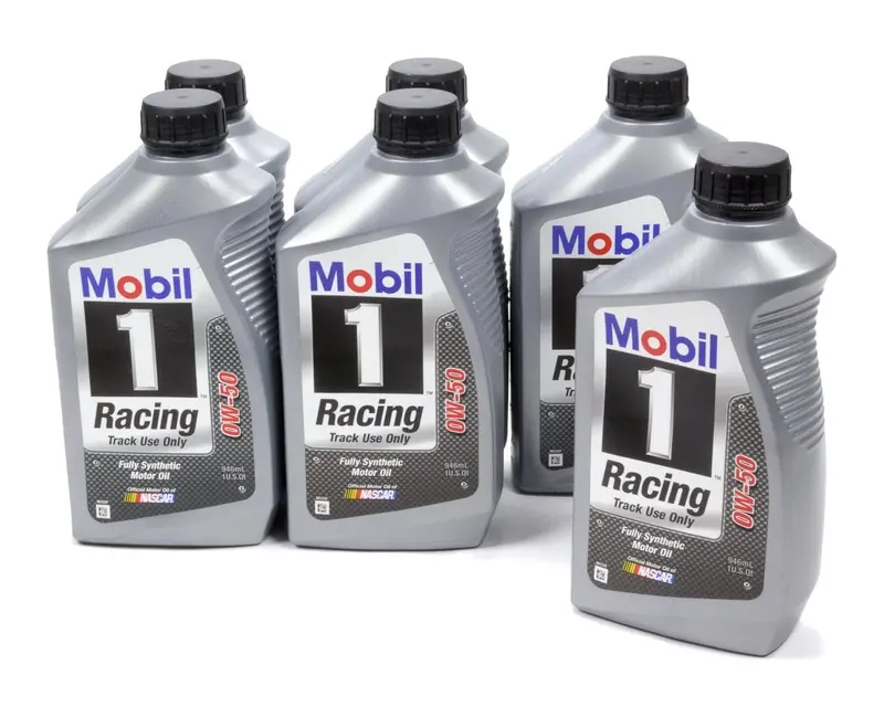 Mobil 1 104145 0W-50 Racing Motor Oil – 6-Pack, 1-Quart Bottles Per Case 1
