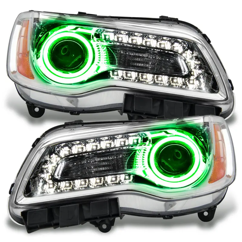 Oracle Lighting Smd Chrome-Border Headlights – Pre-Assembled, Non-Hid, Green Accent 1