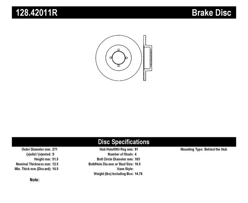 Stoptech 128.42011R Sport Cross-Drilled Brake Rotor – Front Right Position, Precision Engineered 1